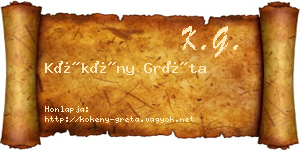 Kökény Gréta névjegykártya